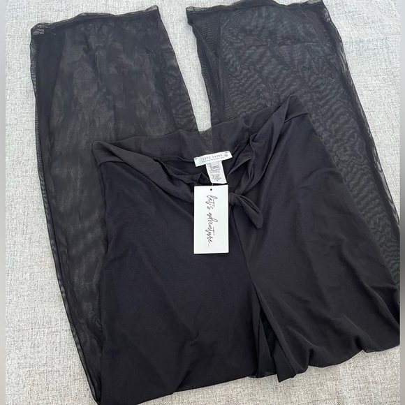 12th Tribe Black Sheer Pants Swimming Cover-Up - Picture 2 of 5